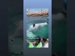 Scivolo gonfiabile per yacht in PVC da 0,9 mm per giochi d'acqua, scivolo gonfiabile per yacht di dimensioni personalizzate