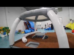 Parco acquatico galleggiante gonfiabile da 3,4x3,4 m, isola galleggiante gonfiabile per il riposo con tenda parasole