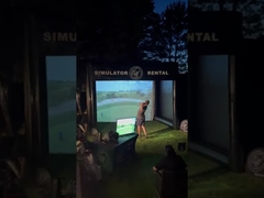 Tenda su ordinazione di Logo Inflatable Screen Golf Simulator del nero all'aperto di sport dell'interno