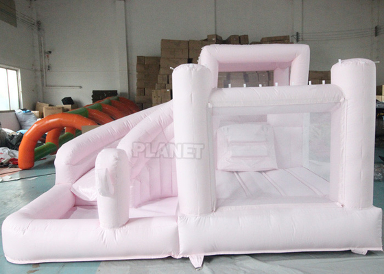 Camera di salto rosa pastello gonfiabile di salto di rimbalzo bianco gonfiabile dei buttafuori dello scorrevole del castello